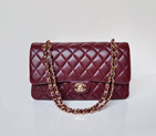 Chanel Classic Flap Bag 1113 Sheepskin leather in Claret with Gold 1113