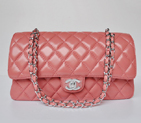 Chanel Classic Flap Bag 1113 Sheepskin leather in Peach with Silver 1113
