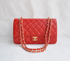 Chanel Classic Flap Bag 1113 Sheepskin leather in Red with Gold 1113