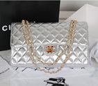 Chanel Classic Flap Bag 1113 Sheepskin leather in Silver with Multicolour CC Logo 1113
