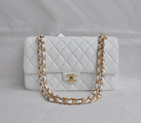 Chanel Classic Flap Bag 1113 Sheepskin leather in White with Gold 1113