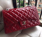 Chanel Classic Flap Bag Red Original Patent Leather 1113 1113