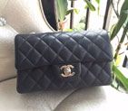 Chanel Classic Flap Bags Original Caviar Leather A1116 in Black with Silver A1116