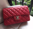 Chanel Classic Flap Bags Original Caviar Leather A1116 in Red with Silver A1116