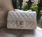Chanel Classic Flap Bags Original Sheepskin Leather A1116 in White with Gold A1116