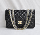 Chanel Classic Flap Bags Quality Black Leather with Gold CC Logo 48220 48220