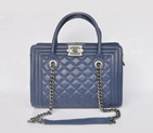 Chanel Classic Sheepskin Leather Two Handle Bag A66385 Royalblue A66385