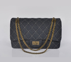 Chanel Jumbo Flap Bag Denim A28668 Black Golden A28668