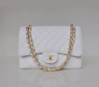Chanel Jumbo Quilted Classic Caviar leather Flap Bag A58600 white Gold A58600