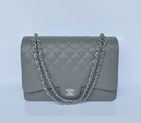 Chanel Jumbo Quilted Classic Caviar leather Flap Bag A58601 Grey Silver A58601