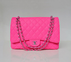 Chanel Jumbo Quilted Classic Caviar leather Flap Bag A58601 Peach Silver A58601