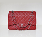 Chanel Jumbo Quilted Classic Caviar leather Flap Bag A58601 Red Silver A58601