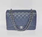 Chanel Jumbo Quilted Classic Caviar leather Flap Bag A58601 Royalblue Silver A58601
