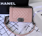 Chanel LE Boy 2014 Flap Shoulder Bag Original Sheepskin Leather A67063 Pink A67063