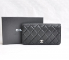 Chanel Lambskin Leather Bi-Fold Wallet A31508 Black A31508