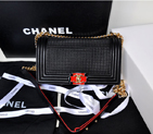 Chanel Le Boy 2014 Flap Shoulder Bag in Original Calf Leather A5626 Black A5626