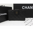 Chanel Matelasse Bi-Fold Wallet Black Original Caviar leather A48667 Gold A48667