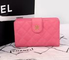 Chanel Matelasse Bi-Fold Wallet Nubuck Cannage leather C0041 Pink C004