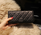 Chanel Matelasse Bi-Fold Wallet Sheepskin Leater A31507 Black A31507