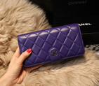 Chanel Matelasse Bi-Fold Wallet Sheepskin Leater A31507 Purple A31507