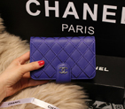 Chanel Matelasse Bi-Fold Wallet Sheepskin Leater A80136 Royal A80136