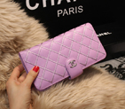 Chanel Matelasse Bi-Fold Wallet Sheepskin Leater A80137 Lavender A80137