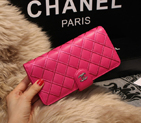 Chanel Matelasse Bi-Fold Wallet Sheepskin Leater A80137 Rose A80137