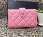 Chanel Matelasse Bi-Fold Wallet Sheepskin Leather A50073 Pink A50073
