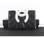 Chanel Matelasse Bi-Fold Wallet Sheepskin Leather C004 Black with white C004