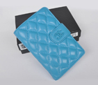 Chanel Matelasse Bi-Fold Wallet Sheepskin Leather C093 Blue C093