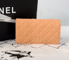 Chanel Matelasse Bi-Fold wallets Original Cannage Pattern Nubuck Leather C001 Apricot C001