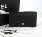 Chanel Matelasse Bi-Fold wallets Original Cannage Pattern Nubuck Leather C001 Black C001