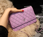Chanel Matelasse Wallet Sheepskin Leater A80139 Lavender A80139