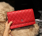 Chanel Matelasse Wallet Sheepskin Leater A80139 Red A80139