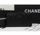 Chanel Matelasse Zip Around Wallet Black Original Caviar leather A50097 Silver A50097