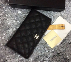 Chanel Matelasse Zip Around Wallet Caviar leather A31508 Black A31508
