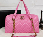 Chanel Original Calfskin Leather Two Handle Bag A67247 Pink A67247
