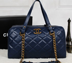 Chanel Original Calfskin Leather Two Handle Bag A67247 Royalblue A67247