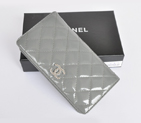 Chanel Patent Leather Bi-Fold Wallet A31508 Grey A31508