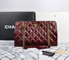 Chanel Perfect Edge Original Shiny Calf Leather Shoulder Bag A67030 Claret Burgundy A67030