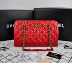 Chanel Perfect Edge Original Shiny Calf Leather Shoulder Bag A67030 Red A67030