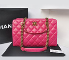 Chanel Perfect Edge Shiny Calf Leather Shoulder Bag A37010 Rose A37010