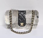 Chanel Rabbit Hair Flap Bag A49155 Grey A49155