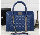 Chanel Sheepskin Leather Two Handle Bag A2234 Royal blue A2234