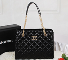 Chanel Shopping Bag Sheepskin Leather A52233 Black A52233