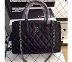 Chanel Top Handle Bag Sheepskin Leather A20215 Black A20215