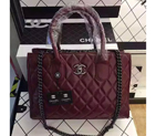 Chanel Top Handle Bag Sheepskin Leather A20215 Burgundy A20215
