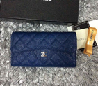 Chanel Tri-Fold Wallet Blue Original Caviar leather A31506 A31506
