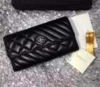 Chanel Tri-Fold Wallet Sheepskin Leather A80468 Black A80468