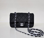 Chanel mini Classic Flap Bag Nubuck Cannage Pattern leather 1117 Black in Gold 1117